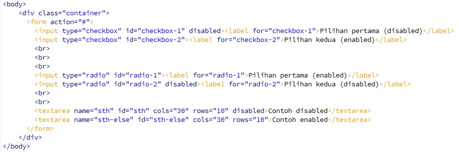 Menggunakan Pseudo Enabled dan Disabled