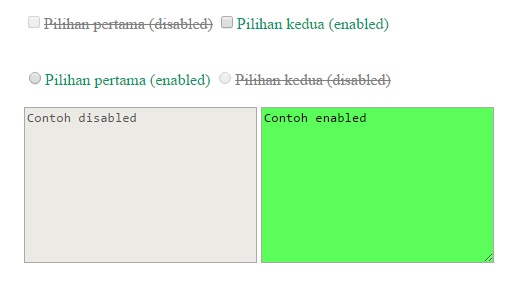 Menggunakan Pseudo Enabled dan Disabled