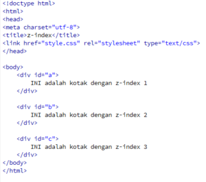 Z-index pada CSS3