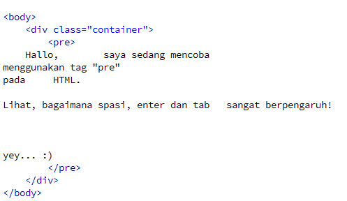 Mengenal Selector Pre Pada HTML