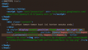 Cara Membuat jQuery Back To Top