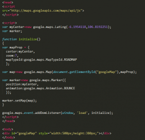 Cara Sematkan Maps Pada Website Dengan Marker Bounce di HTML