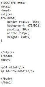 Fungsi rounded pada CSS3