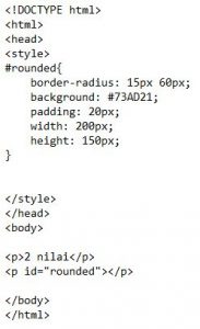 Fungsi rounded pada CSS3
