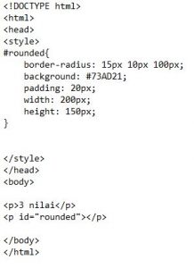 Fungsi rounded pada CSS3