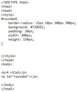 Fungsi rounded pada CSS3