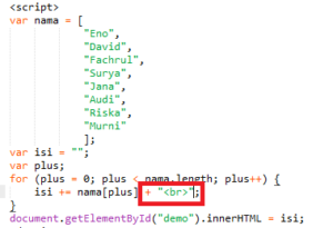Menggunakan Fungsi For Pada Javascript