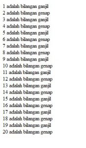 cara mendapatkan bilai ganjil genap dengan menggunakan javascript