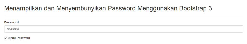 Cara Menampilkan dan Menyembunyikan Password Menggunakan Bootstrap 3
