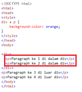 Cara Menggunakan Fungsi Combinators Pada CSS