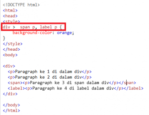 Cara Menggunakan Fungsi Combinators Pada CSS