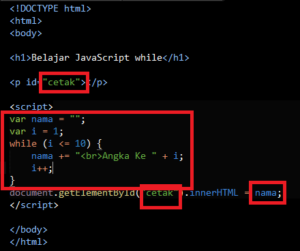 Cara Menggunakan Fungsi While dengan Javascript