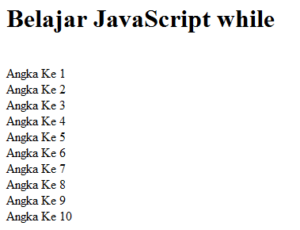 Cara Menggunakan Fungsi While dengan Javascript 5