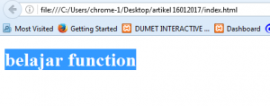 Mengenal Function Pada Javascript