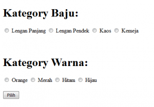 Menggunakan Radio Button Selection Dengan Jquery