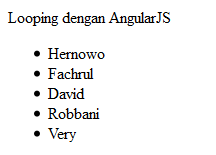 Cara Looping dengan Angularjs