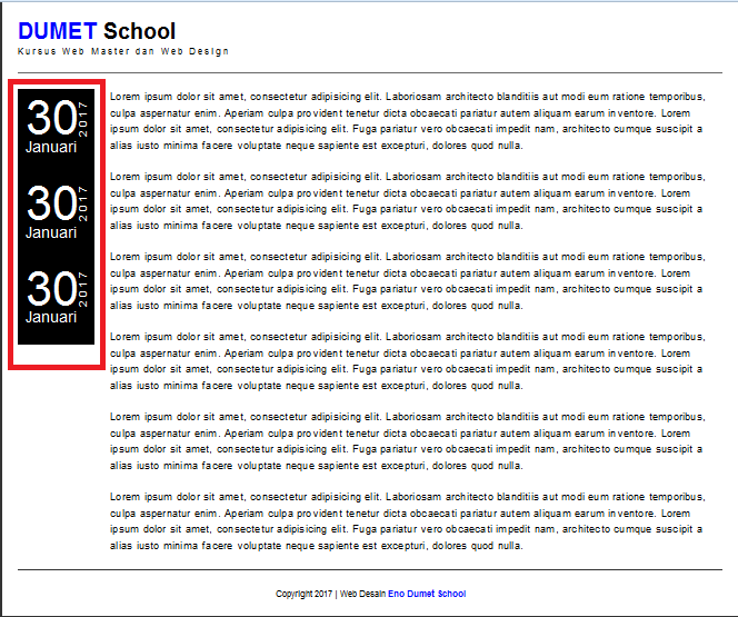 Cara Memberikan clear both Pada Content