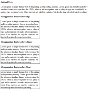 Cara menggunakan text-overflow pada css 3