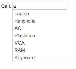 Cara Membuat Auto Complete Seacrh Dengan Jquery UI