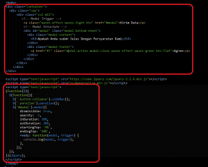 Cara Membuat Modal Bottom Dengan Framework Materialize