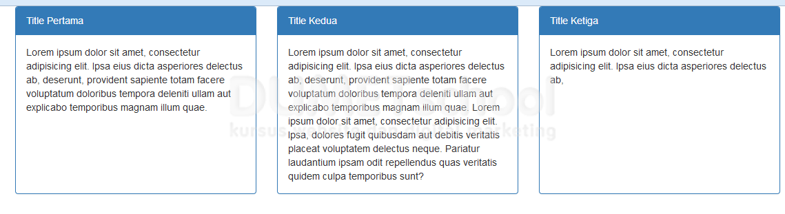Cara Membuat Kolom Menjadi Sama Rata Menggunakan Bootstrap
