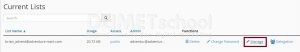 Isikan nama Mailing Lists dan password yang akan dibuat, klik add Mailing List setelah itu ada notifikasi bahwa Mailing Lists berhasil dibuat.