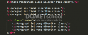 Cara Penggunaan Class Selector pada Jquery