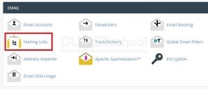 cara membuat mailing list di cPanel