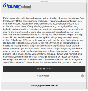 Cara Menambahkan Artikel Dalam jQuery Mobile
