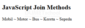 Cara Penggunaan Metode Join() pada Javascript