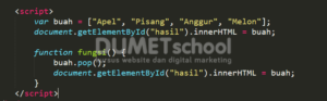 Cara Penggunaan Metode pop pada Javascript