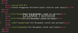 Contoh Penggunaan Attribute Equals Selector pada Jquery
