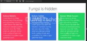 Fungsi hidden pada Bulma Framework