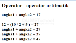 Operator Aritmatik dalam Javascript