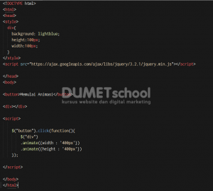 Contoh Penggunaan animate() pada Jquery