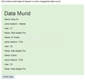 Cara Mengambil Elemen Array pada JSON menggunakan AJAX jQuery