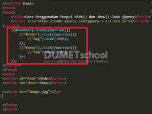 Cara Menggunakan Fungsi hide() dan show() Pada jQuery