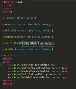 Cara Menggunakan border-style dan border-color CSS 3