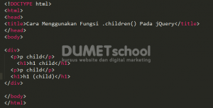 Cara Menggunakan Fungsi .children() Pada jQuery
