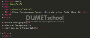 Cara Menggunakan Fungsi click dan clone Pada jQuery