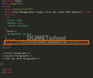 Cara Menggunakan Fungsi click dan clone Pada jQuery