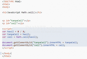 Cara Penggunaan Math ceil pada Javascript