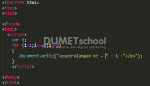 Cara Menggunakan Fungsi For Pada Javascript