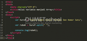Cara Merubah Nilai Variable Menjadi Array dengan Javascript