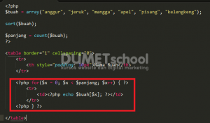 Menggabungkan array Dengan Looping For PHP