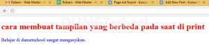 cara membuat tampilan yang berbeda pada saat di print