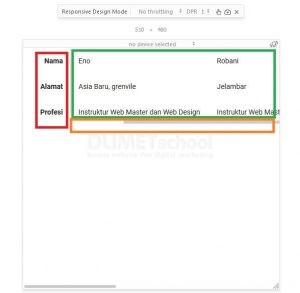 Borderless Table Pada Framework CSS Materialize