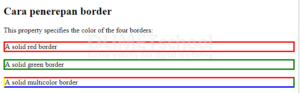 Cara Penerapan Border pada CSS3