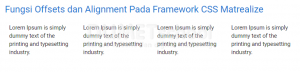 Fungsi Offsets dan Alignment Pada Framework CSS Matrealize