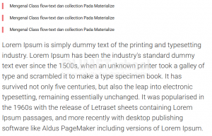 Mengenal Class flow-text dan collection Pada Materialize